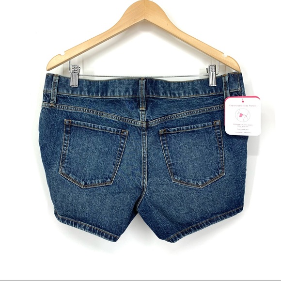 Isabel Maternity Expandable Side Panel Blue Jean Midi Shorts New Nwt Size 6 - Picture 3 of 15
